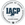 A white badge with the letters iacp in it.
